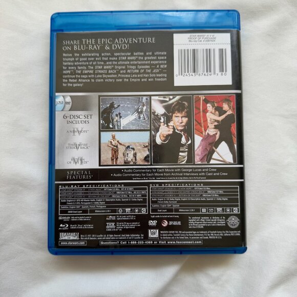 EUC, Star Wars Trilogy DVD + Blu-ray, 6-Disc Set, Episodes IV-VI (4-6) - Picture 13 of 16